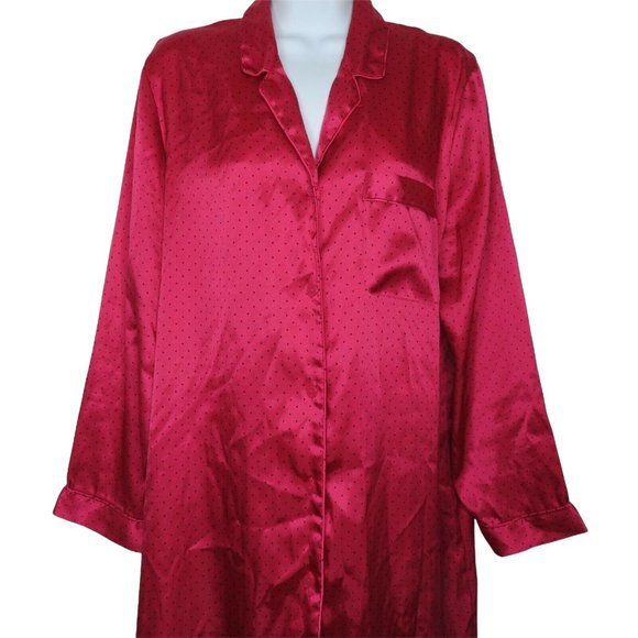 Vintage Morgan Taylor Intimates Pajamas Sleepshirt Nightgown M Pink Polka Dot - Picture 5 of 10
